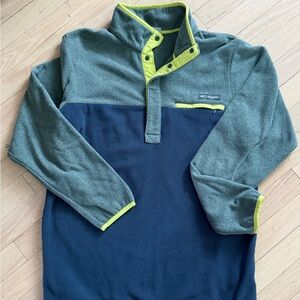 Columbia Men's Zip Up Pullover Fleece - Green and Navy